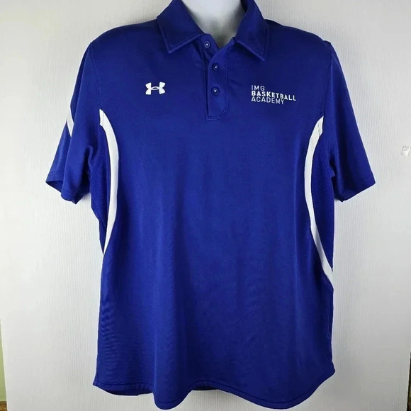Under Armour royal blue heat gear short sleeve shirt IMG Academy emblem - Picture 1 of 10